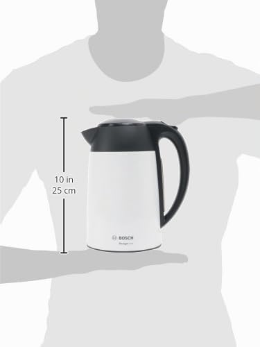 Bosch cordless kettle DesignLine TWK3P421  
 DesignLine cordless kettle, spill-free pouring, cup indicator, water level indicator, overheating protection, 1.7 L, 2400 W, white