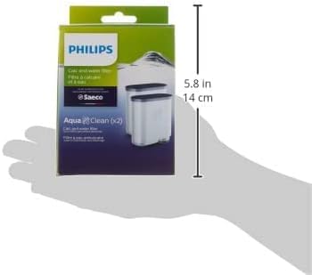 Philips AquaClean filter, limescale protection, natural limescale removal, improved coffee taste, easy installation, up to 5,000 cups without descaling, Click&Go system, 2x filters in a set (CA6903/22)