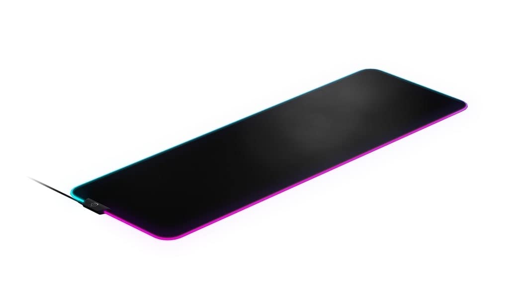SteelSeries QcK Prism Cloth XL - Mauspad de gaming – iluminare RGB în 2 zone – dimensiune XL (900mm x 300mm x 2mm) - 63826