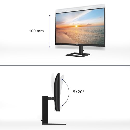 PHILIPS 24E1N1300AE - 24 inch Full HD Monitor, speakers, height adjustable (1920x1080, 100 Hz, HDMI, USB-C (65W PD), USB Hub) black - Philips