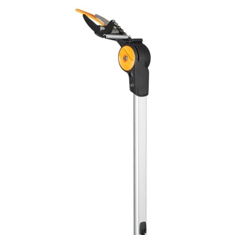 Fiskars Bypass Telescopic Cutting Giraffe for Fresh Branches and Twigs, Non-Stick Coating, Steel Blade/Aluminum Handle, Length 2.4-4m, Black/Orange, UPX86, 1023624