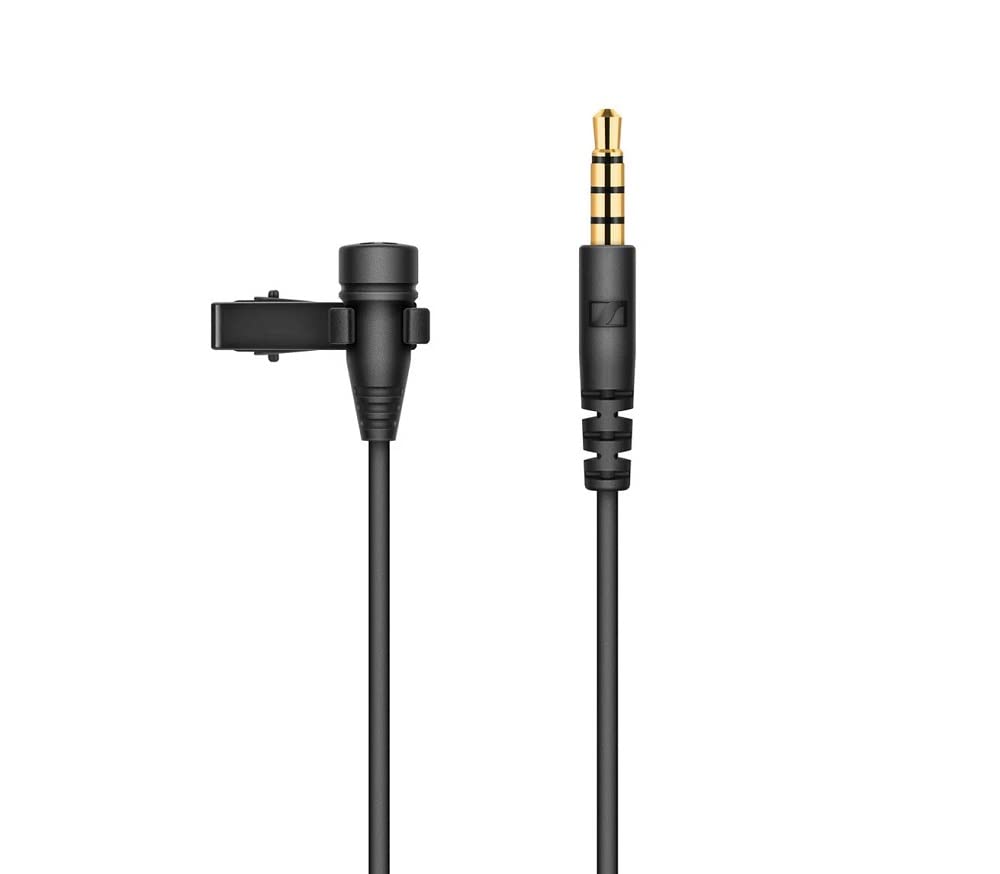 Sennheiser XS Lav Mobiles Microfon Lavalier Omnidirecțional Clip-On | cu conector TRRS de 3,5 mm & cablu de 2m | pentru înregistrarea interviurilor, vlogurilor & podcasturilor | Negru (509260)
