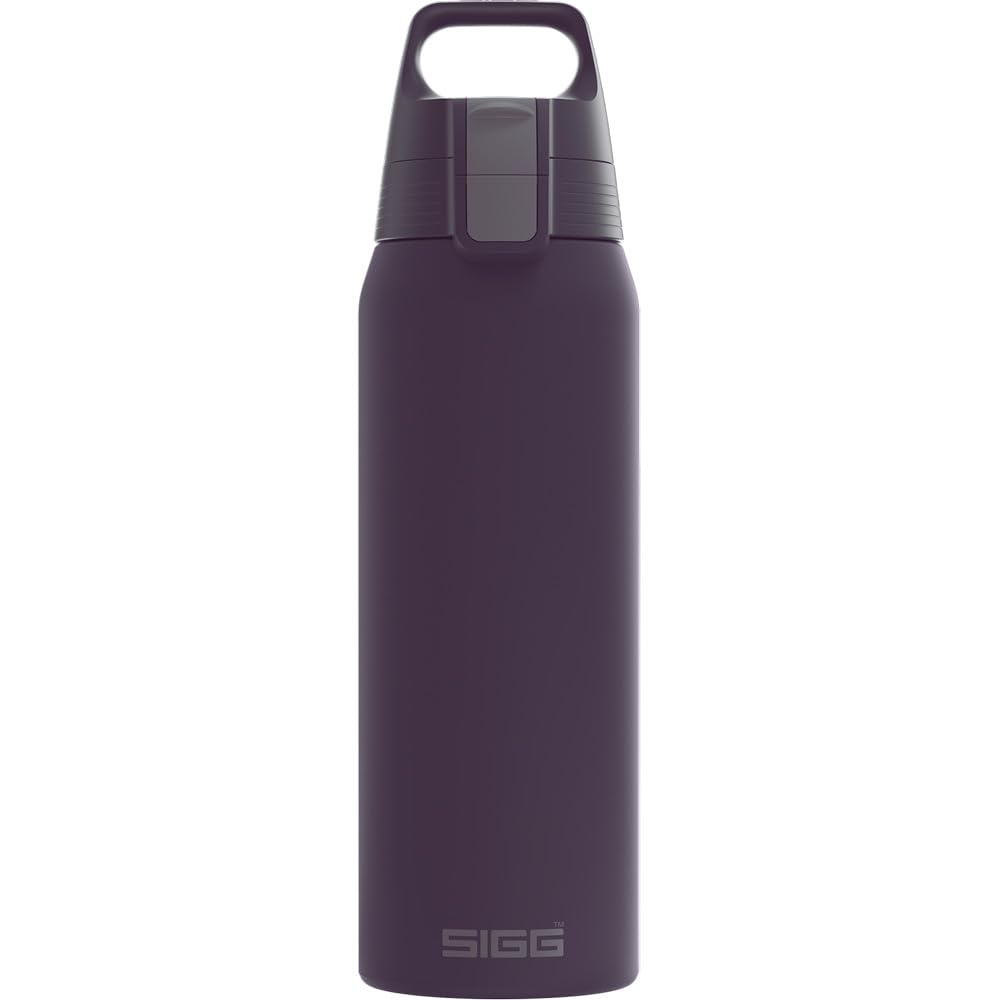 SIGG - Insulated drinking bottle - Thermos bottle Shield Therm One Nocturne carbonated drinks - Leak-proof - Dishwasher safe - BPA-free - 90% recycled stainless steel - Dark purple - 0.75L - 6021.30
