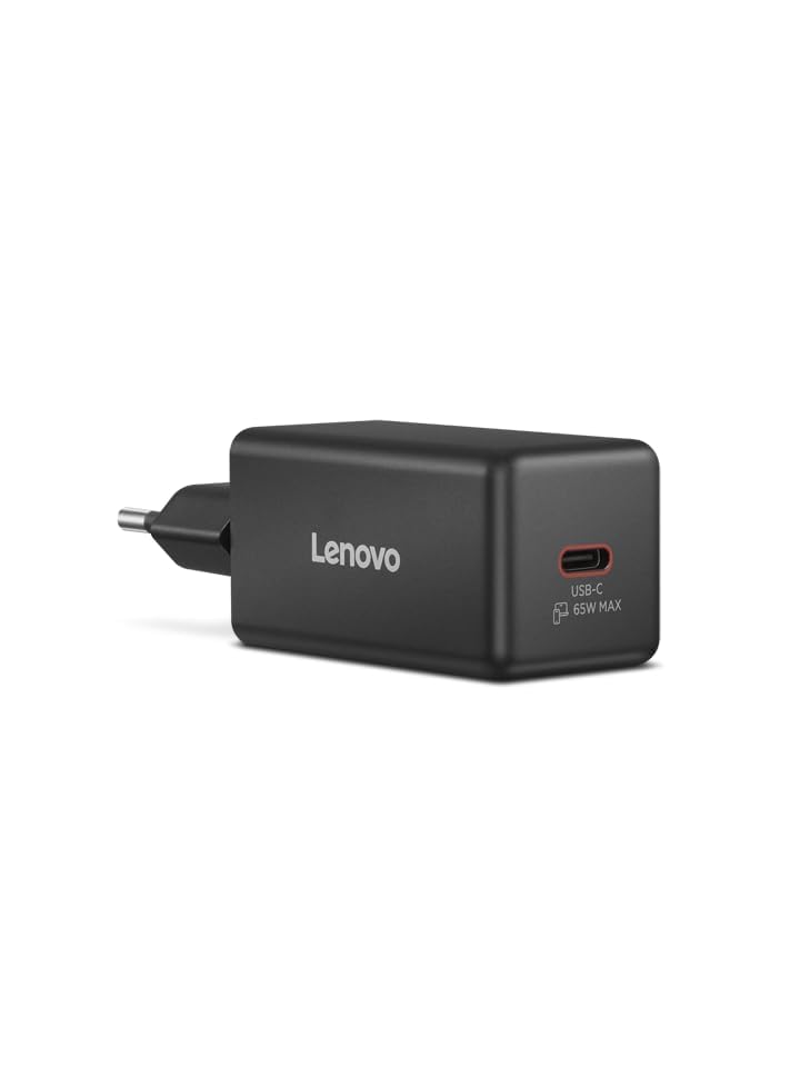 Lenovo 65W Mini USB-C GaN Charger, încărcător compact cu 1 port USB-C de 65W și cablu detașabil de 2m pentru laptopuri și dispozitive mobile.