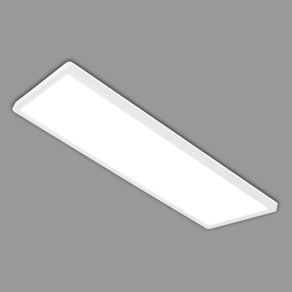 BRILONER - LED ceiling lamp with indirect light, 58cm, 22W, 3,000lm, flat, neutral white light color, lamp, ceiling light, living room lamp, LED panel, kitchen lamp, living room light, 58x20x3 cm, white - 7402-416