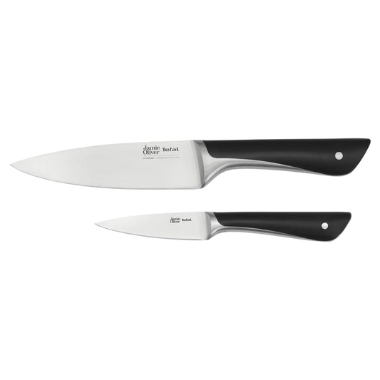 Tefal Jamie Oliver Kitchen Knife Set, Cooking and Peeling, 2-piece, Black - K267S255