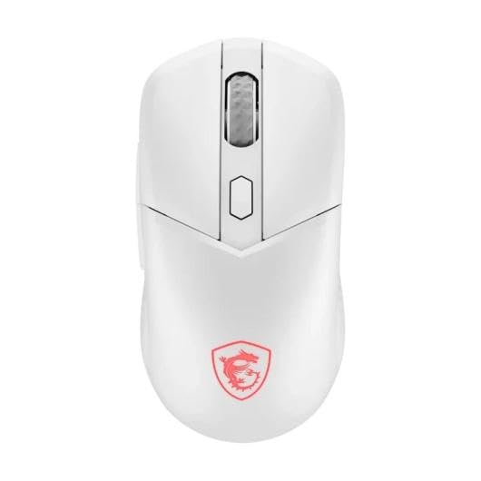 MSI Versa 300 Wireless White Gaming Mouse – 8000 DPI, symmetrical, Kailh micro switches with 30 million clicks, 6 buttons, 50 hours battery life, 1 ms latency, RGB, 60 g – wired/wireless - S12-4301440-CLA