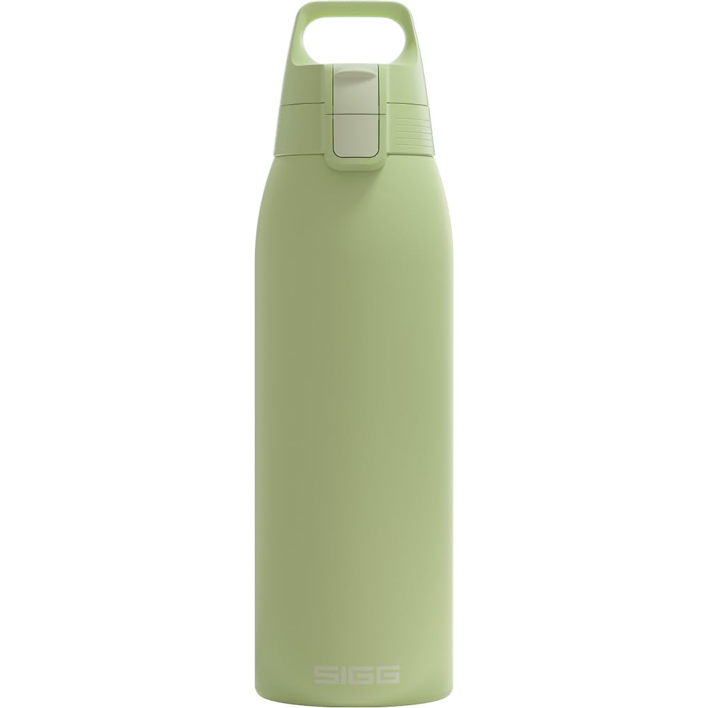 SIGG - Insulated drinking bottle - Thermos bottle Shield Therm One Eco Green carbonated drinks - Leak-proof - Dishwasher safe - BPA-free - 90% recycled stainless steel - Light green - 1L - 6021.60