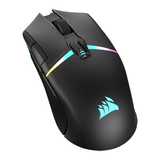 Corsair NIGHTSABRE RGB Wireless Gaming Mouse for FPS, MOBA - 26,000 DPI - 11 Programmable Buttons - Up to 100 Hours Battery Life - iCUE Compatible - Black - CH-931B011-EU