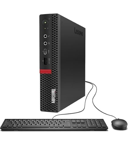 Lenovo ThinkCentre M720q mini PC Desktop, Intel Core i5-8500T, 16GB RAM, 256GB SSD, Wi-Fi, Bluetooth, US QWERTY keyboard, Windows 11 Pro (refurbished)