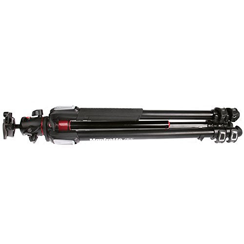 Manfrotto MK055XPRO3-BHQ2 Stativ din aluminiu cu cap de bilă XPRO & plăcuță de schimb rapid 200PL – Stativ profesional în 3 părți pentru camere DSLR & mirrorless, negru