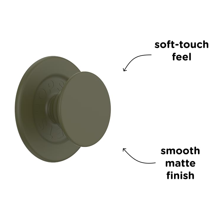 PopSockets Mobile Phone Grip for MagSafe, Magnetic Holder, Mobile Phone Stand, Green - Soft Touch Fatigue - 807492