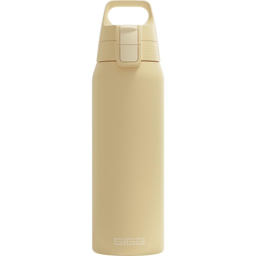 SIGG - Insulated drinking bottle - Thermos bottle Shield Therm One Opti Yellow carbonated drinks - Leak-proof - Dishwasher safe - BPA-free - 90% recycled stainless steel - Light yellow - 0.75L - 6021.10