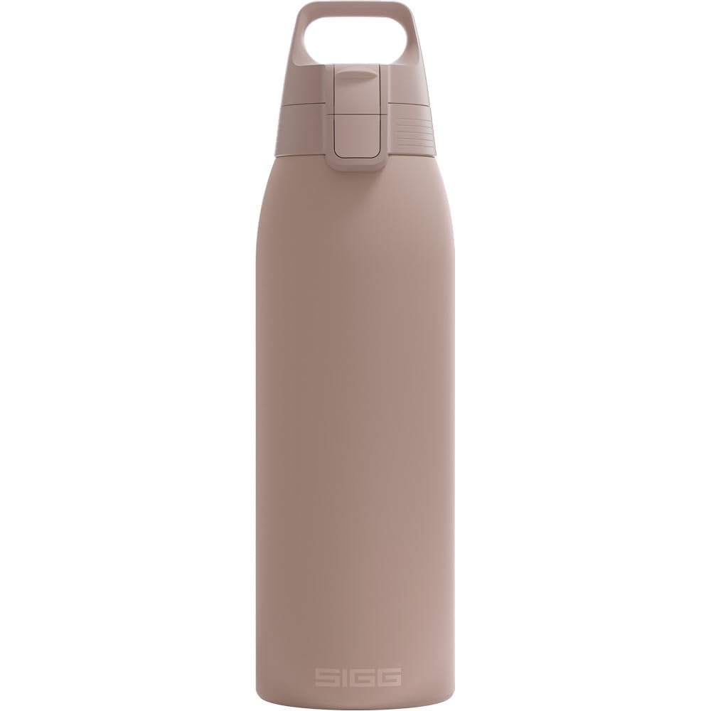 SIGG - Insulated drinking bottle - Thermos bottle Shield Therm One Dusk carbonated drinks - Leak-proof - Dishwasher safe - BPA-free - 90% recycled stainless steel - Warm gray - 1L - 6021.50