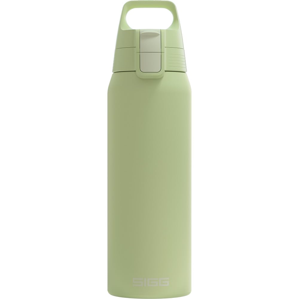 SIGG - Insulated drinking bottle - Thermos bottle Shield Therm One Eco Green carbonated drinks - Leak-proof - Dishwasher safe - BPA-free - 90% recycled stainless steel - Light green - 0.75L - 6021.00
