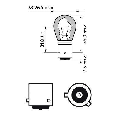 Philips automotive lighting Phillips Vision PY 21W 12V standard signal and interior lighting, pack of 2 - 0730063