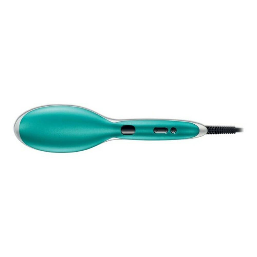 Rowenta Powerstraight Straightening Brush, CF5820, Suitable for All Hair Types, Triple Action Smoothing, Radiant Shine, Adjustable Temperatures, Protected Hair, 1.8 m, Black & Green, 1 Piece (1 Pack)