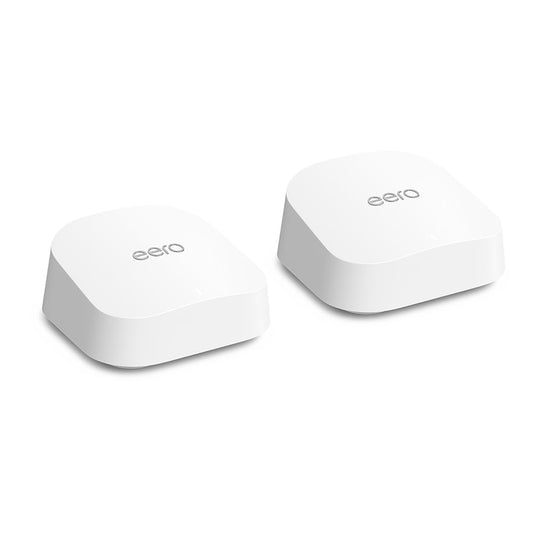 Amazon eero 7 Mesh WiFi Router (Latest Version) | Supports Internet speeds of up to 2.5 Gbps | WiFi coverage up to 380 m² | Double pack - PA10001