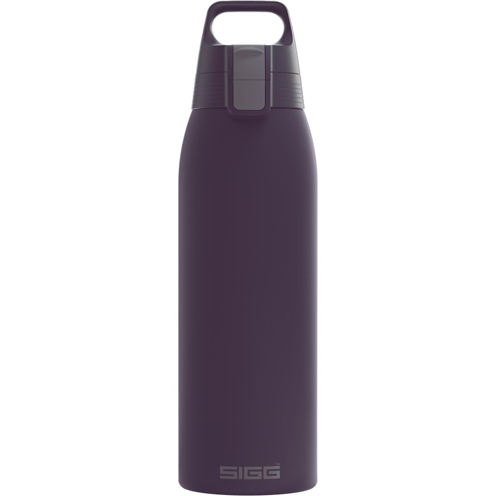 SIGG - Insulated drinking bottle - Thermos bottle Shield Therm One Nocturne carbonated drinks - Leak-proof - Dishwasher safe - BPA-free - 90% recycled stainless steel - Dark purple - 1L - 6021.90