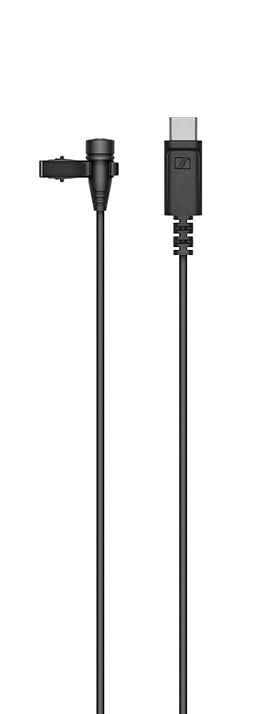 Sennheiser XS Lav USB-C Omnidirectional Clip-On Lavalier Microphone | with USB-C connection & 2M cable | for mobile devices & computers | Black (509261)
