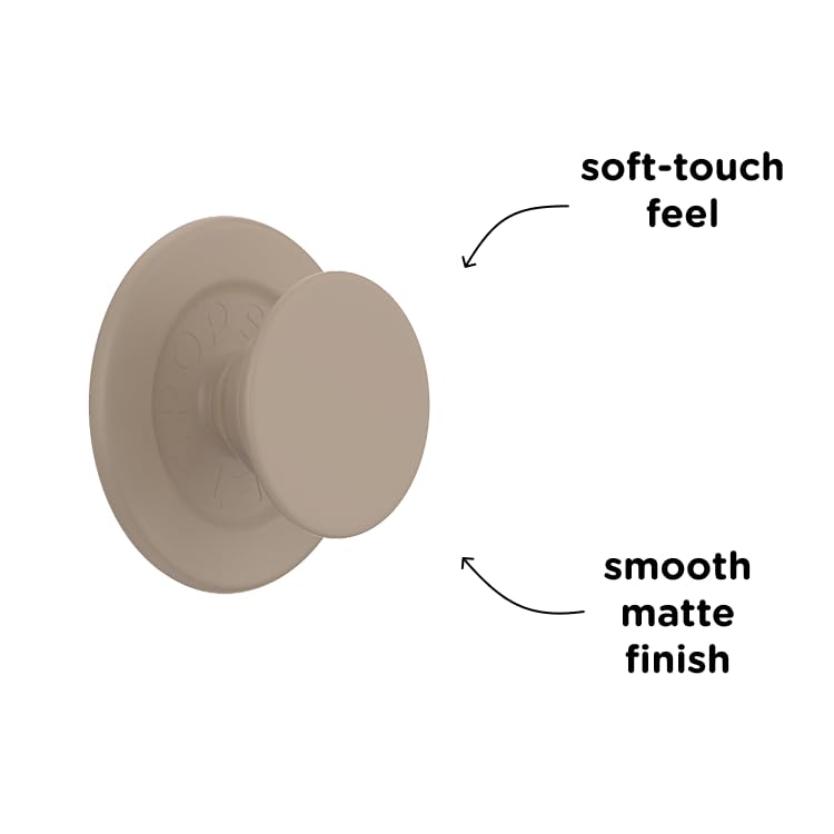 PopSockets Mobile Phone Grip for MagSafe, Magnetic Holder, Mobile Phone Stand, Brown - Soft Touch Latte - 807491