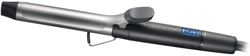 Remington curling iron [25mm] Pro Soft Curl Digital (4-fold protection, anti-static ceramic tourmaline coating) -LCD display 130-220°C, with clamp, soft medium & natural curls, CI6525