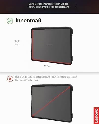 Lenovo Basic Husa pentru Laptop 14 inch Notebook/Tabletă compatibilă cu MacBook Air/Pro Material Neopren - Fleece moale interior - Deschidere cu fermoar în partea de sus - Negru - GX41K07563