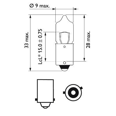 Philips 12036B2 Vision H6W signal lamp, blister pack of 2, 13.50x9.50x13.50