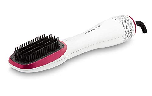 Rowenta CF6220 Wonder Air Brush Perie cu aer cald | Perie de îndreptat | 900 Watt | Funcție ionică | Inclusă geantă de depozitare | Alb/Roz, 12 x 10 x 40,5 cm