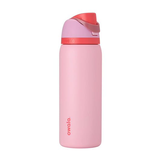 Owala FreeSip Insulated Stainless Steel Drinking Bottle with Straw, 945ml - BPA Free, Ideal for Sports, Fitness, Outdoors and Travel, Angle Food Cake - C08140