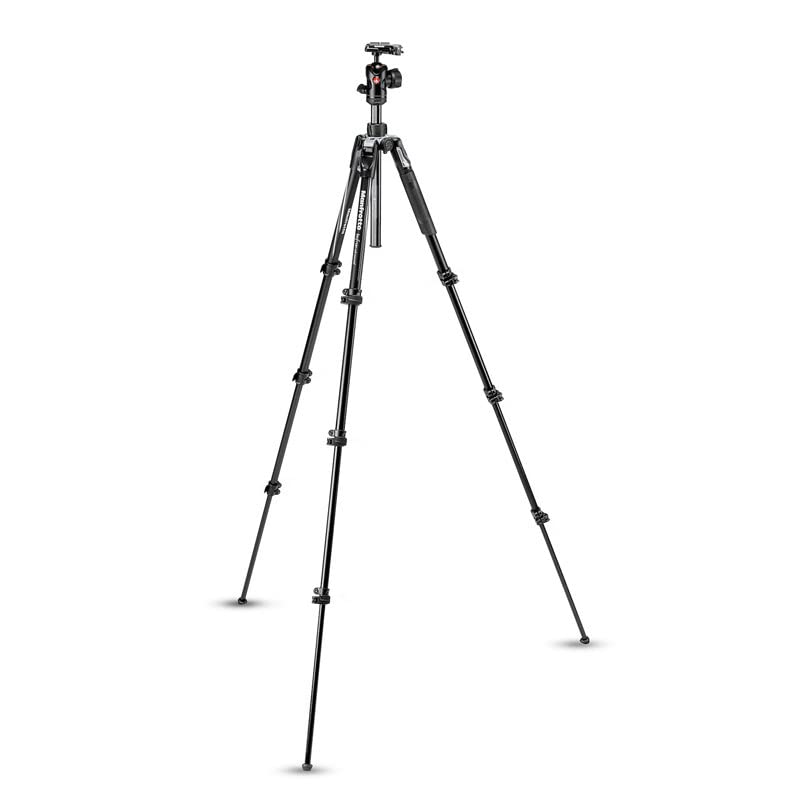 Manfrotto Befree Advanced Camera Tripod with Lever Clamp, Portable and Compact Travel Tripod Set with Ball Head, Aluminum Tripod for DSLR and Mirrorless Cameras, Camera Accessories - MKBFRLA4BK-BH