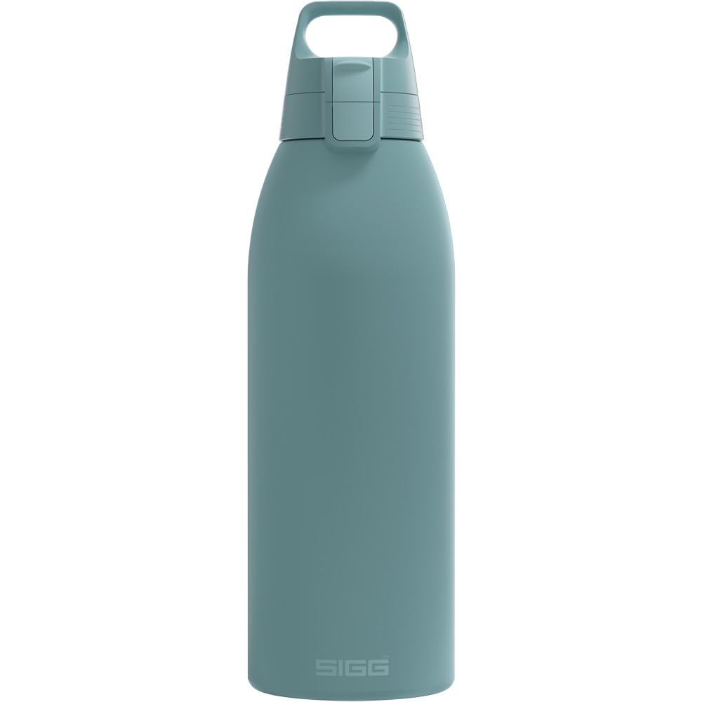 SIGG - Insulated drinking bottle - Thermos bottle Shield Therm One Morning Blue - carbonated drinks - leak-proof - dishwasher safe - BPA-free - 90% recycled stainless steel - gray blue - 1.5L - 6218.80