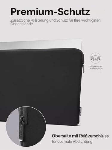 Lenovo Basic Husa pentru Laptop 14 inch Notebook/Tabletă compatibilă cu MacBook Air/Pro Material Neopren - Fleece moale interior - Deschidere cu fermoar în partea de sus - Negru - GX41K07563