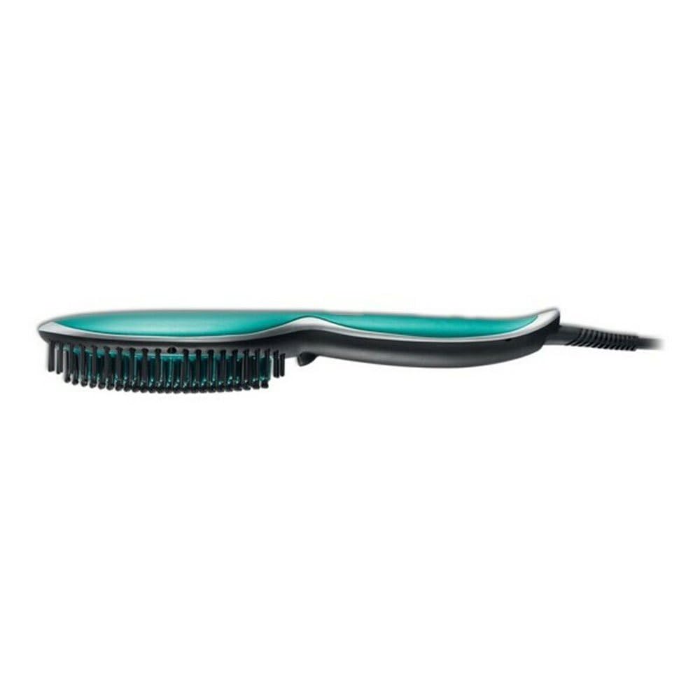 Rowenta Powerstraight Straightening Brush, CF5820, Suitable for All Hair Types, Triple Action Smoothing, Radiant Shine, Adjustable Temperatures, Protected Hair, 1.8 m, Black & Green, 1 Piece (1 Pack)
