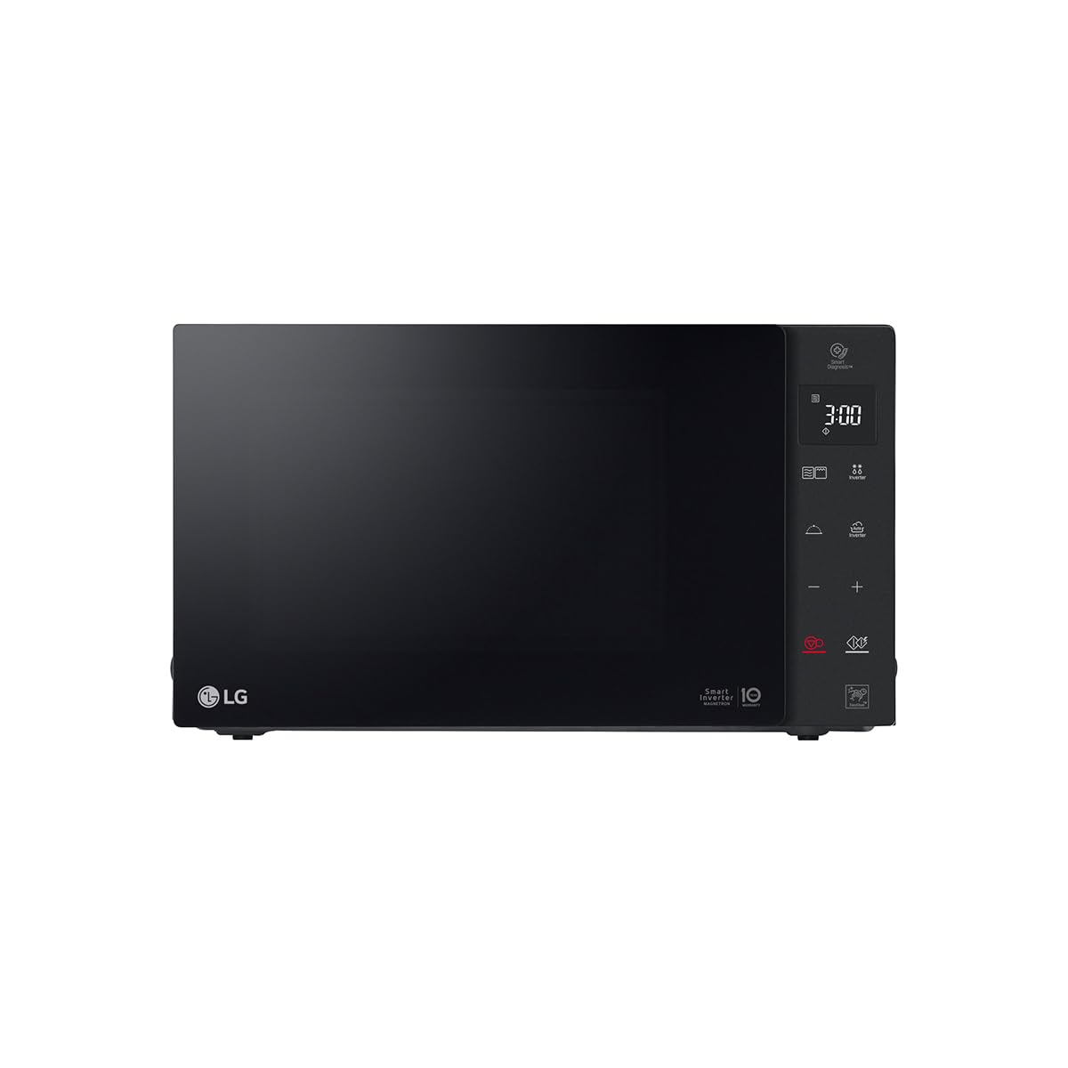 LG MH6535GDS microwave (25 L, 1000 W) with grill (LED display, smart inverter technology, easy to clean), black