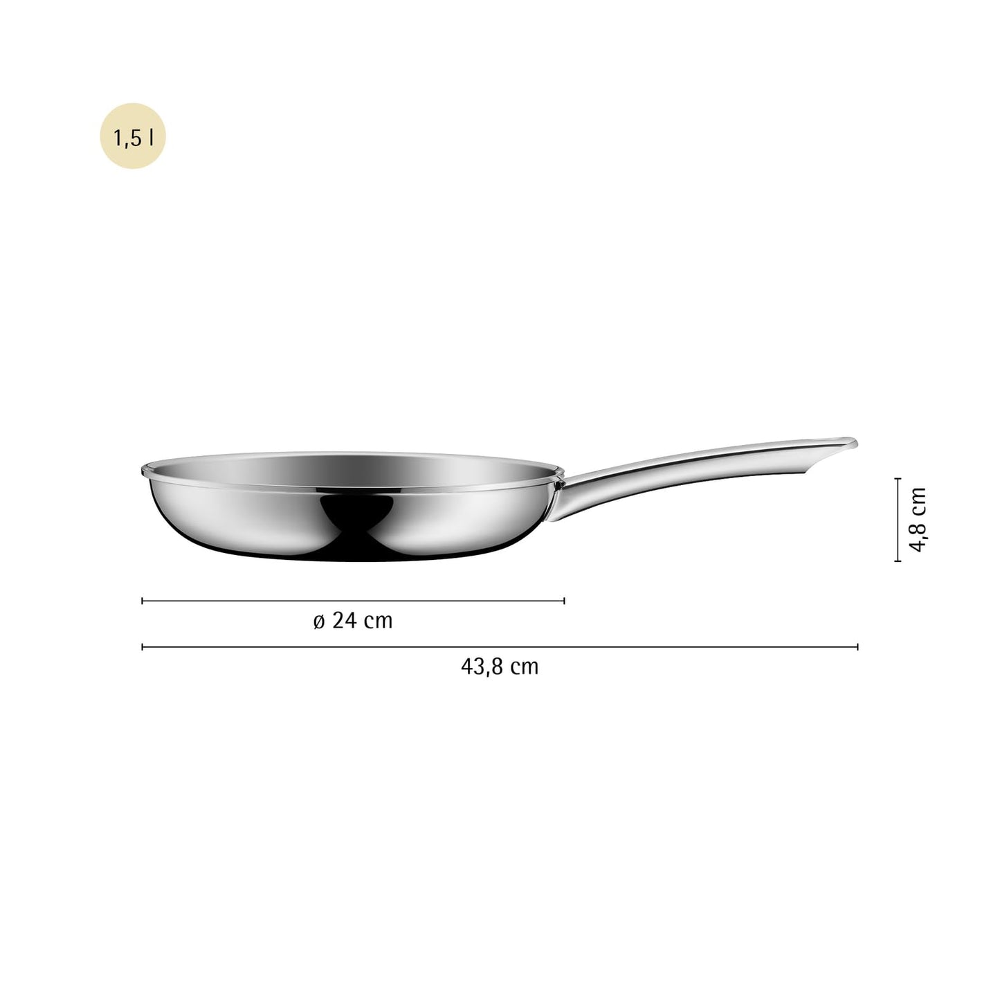 WMF Profi Resist frying pan 24 cm - stainless steel pan with scratch-resistant honeycomb structure and non-stick coating, suitable for induction, oven-dishwasher safe, for healthy frying on all types of stoves - 1756246411