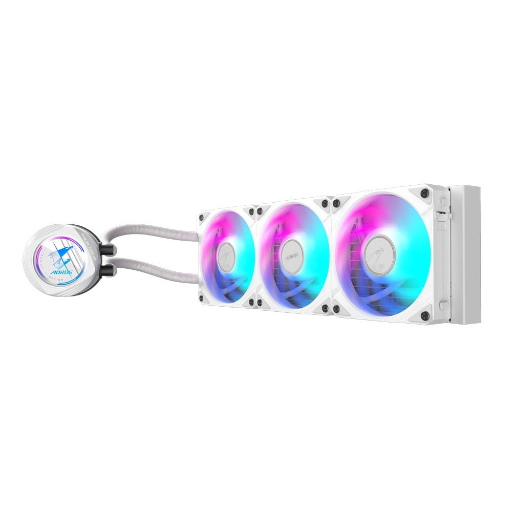 Răcitor de CPU GIGABYTE AORUS WATERFORCE II 360 Ice AIO - 3x120mm ventilatoare ARGB, mecanism de blocare prin glisare, Daisy-Chain, compatibil cu Intel LGA 1851 și AMD AM5 - GP-AORUS