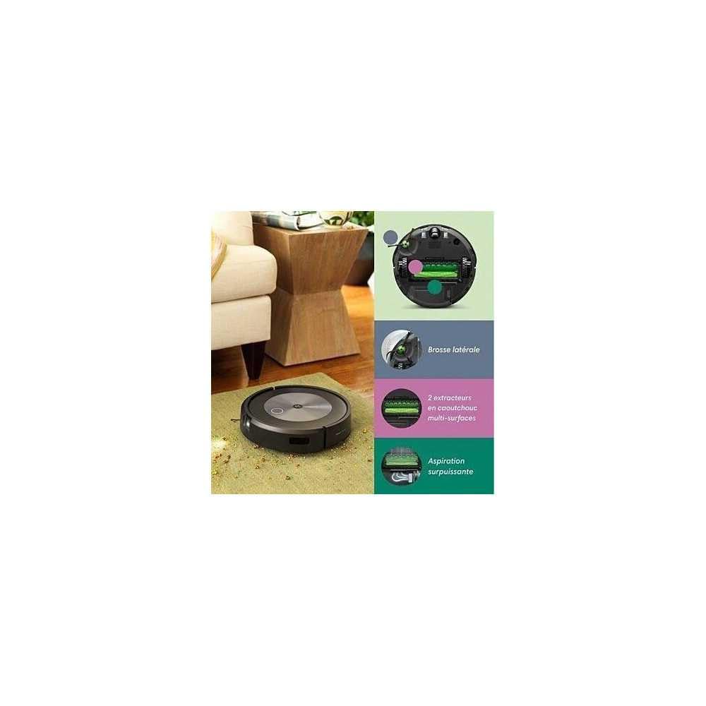 iRobot® Roomba® j7+ WiFi-enabled vacuum robot with automatic charging station, mapping, and two rubber brushes for all floor types - object detection and avoidance - learns and maps