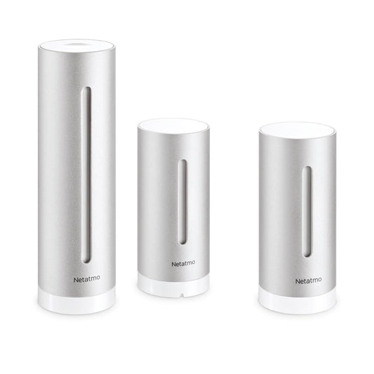 Netatmo Stație Meteo Interioară și Exterioară cu senzor exterior wireless + modul suplimentar, compatibil cu Amazon Alexa, Google Home și Apple HomeKit, NBU-NWS-NIM-EU