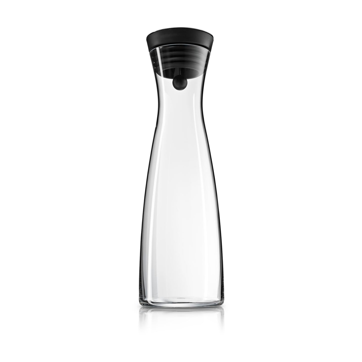 WMF Basic water carafe 1.5 l, glass carafe with lid 1.5 l, silicone lid, CloseUp closure made of Cromargan stainless steel, including sieve for holding back ice cubes and fruit - 617726040