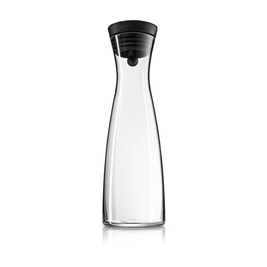 Carafă de apă WMF Basic 1.5 l, carafă de sticlă cu capac 1.5 l, capac din silicon, sistem de închidere CloseUp din oțel inoxidabil Cromargan, inclusiv sită pentru cuburi de gheață și fructe - 617726040
