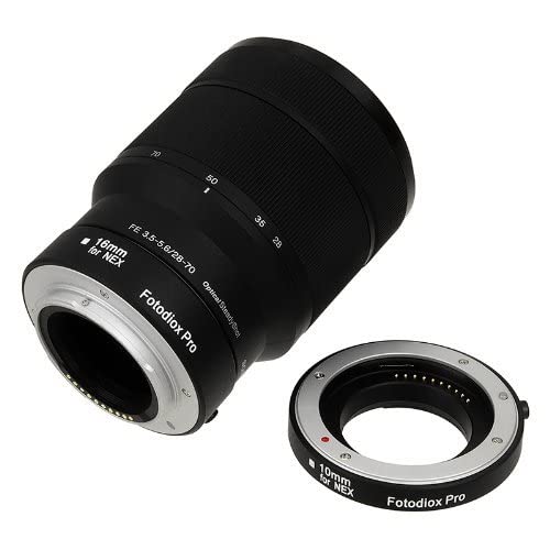 Fotodiox Pro Automatic Macro Extension Tube Set Compatible with Sony E-Mount Cameras - for Extreme Macro Photography - Macro-Tube-Auto-SnyE