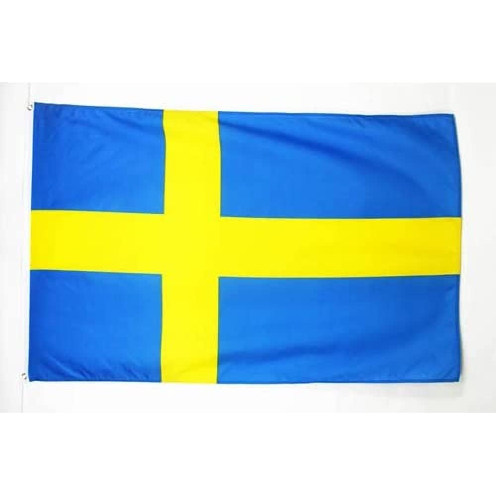 AZ FLAG - Sweden Flag - 250x150 cm - Large Swedish Flag 100% Polyester with Brass Eyelets - 300g - K_195