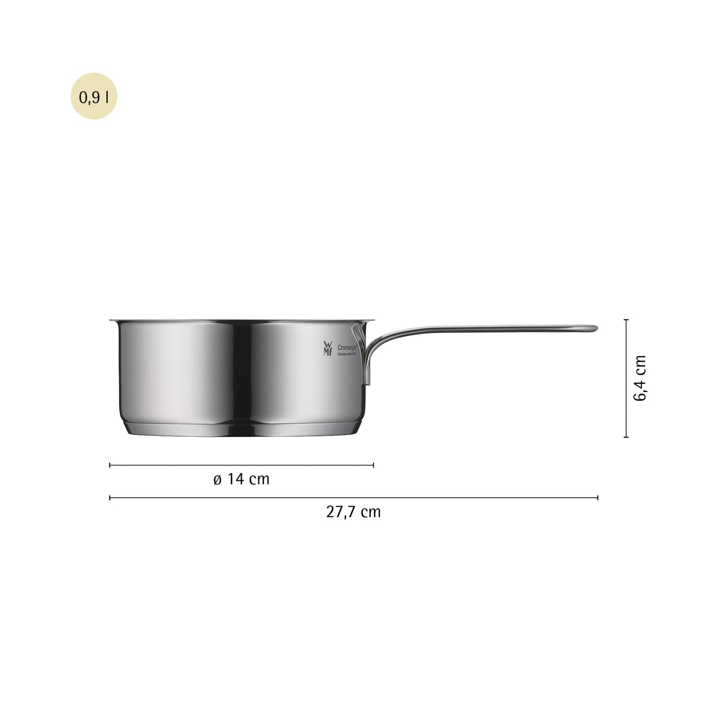 WMF Mini Advantage pot set induction small 5-piece, cooking pot set with metal lid, Cromargan stainless steel, pot set stackable ideal for small portions - 798566040