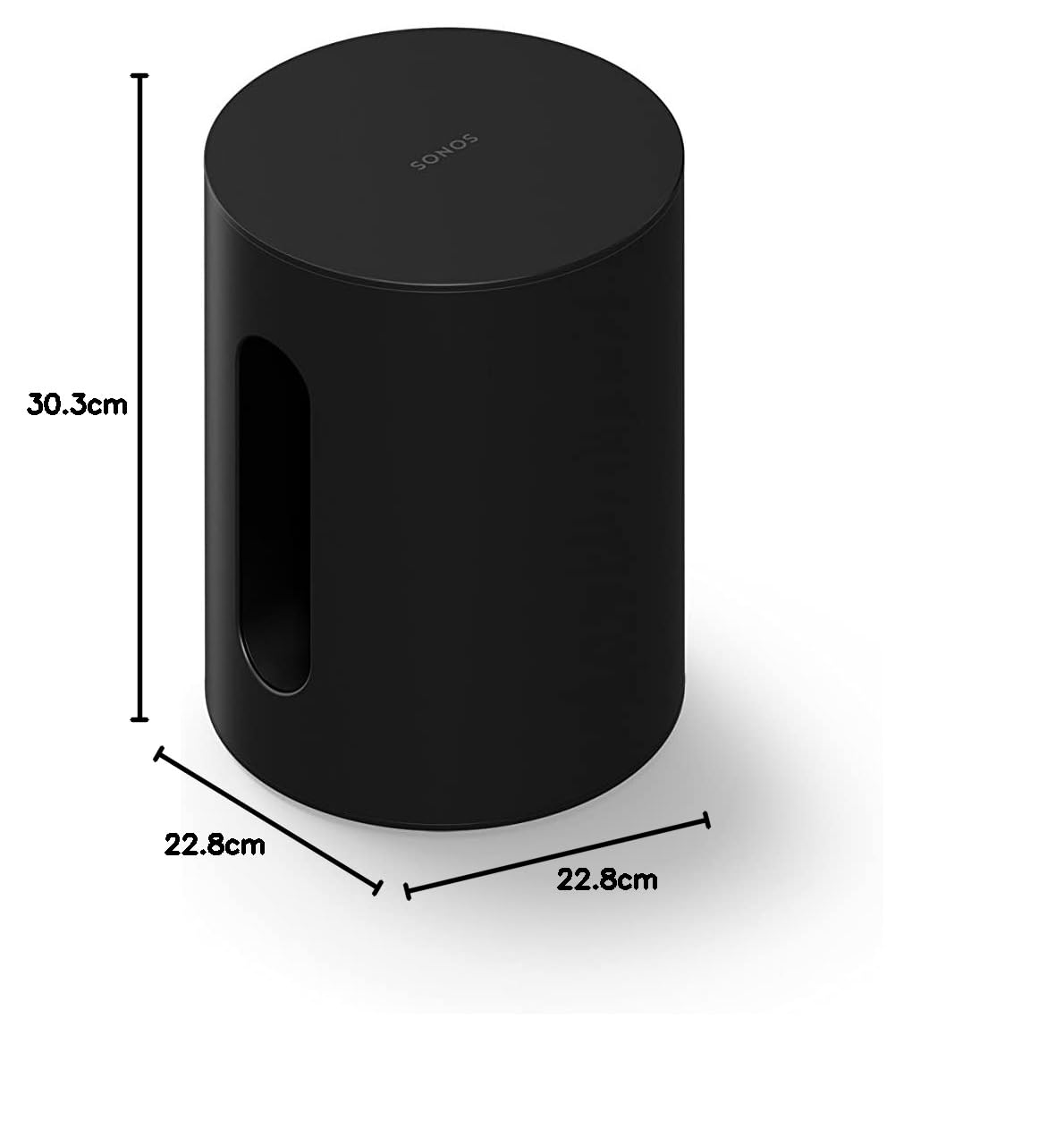 Sonos Sub Mini Compact Subwoofer, impressive bass, balanced sound, adjustable EQ, 2 Class-D amplifiers, Trueplay - Black. - SUBM1EU1BLK