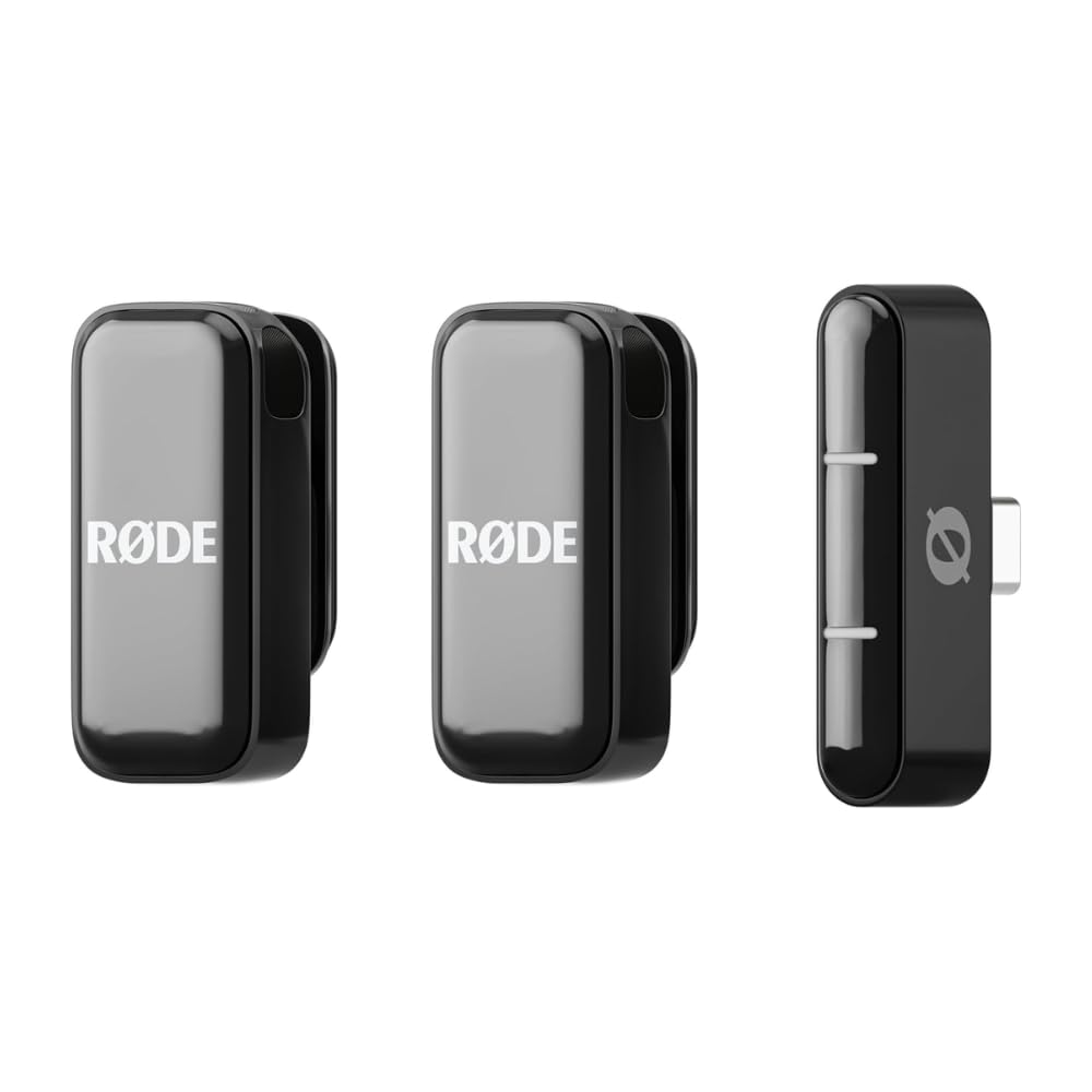 RØDE Wireless Micro - Compact wireless microphone, two microphones with charging case for content creation on the smartphone - USB-C, black - WIMICROC