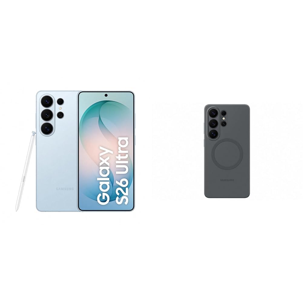 Samsung Galaxy S26 Ultra AI smartphone with Galaxy AI, no contract, Android, privacy display, 12 GB RAM, 256 GB storage, Sky Blue, 3 year manufacturer's warranty, including silicone magnet case - F-MS948BLBGAMZ