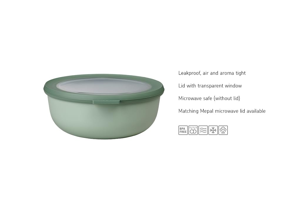 Mepal multi-bowl Cirqula Round 4-piece set - microwave dishes - suitable as a storage box, refrigerator, freezer and microwave dishes - 350, 750, 1250, 2250 ml - Nordic black - 106232041100