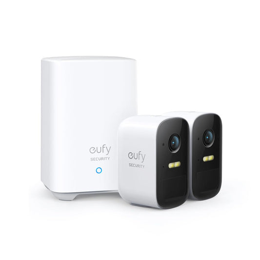 eufy Security eufyCam 2C, outdoor surveillance camera, 180 day battery, HD 1080p, IP67 weatherproof, night vision, compatible with HomeKit and solar panel, set 2+1, local storage