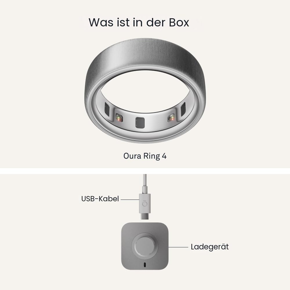 Oura Ring 4 - Brushed Silver - Size 7 - Smart Ring | Measure First with Oura Ring 4 Sizing Kit | Sleep Tracking Wearable - Heart Rate - Fitness Tracker - Up to 8 Days Battery Life - JZ90-54220-07